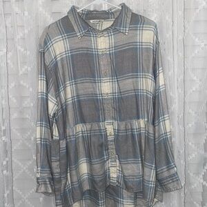 NEW American Eagle Blue Plaid Shirt